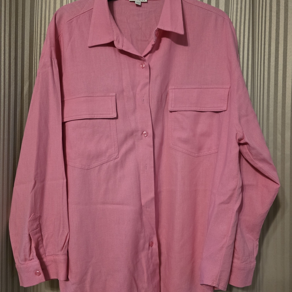 Elegant Pink Long Sleeve Blouse NWOT